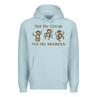 Blue Mist Womens Not My Circus Not My Monkeys Gifts - Funny Political Novelty V- Premium Hoodie - minhPixels