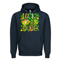 Navy Lucky Dude Zipper Hoodie - CowhideDigitalArt