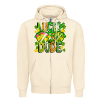 Sandshell Lucky Dude Zipper Hoodie - CowhideDigitalArt