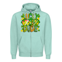 Seafoam Lucky Dude Zipper Hoodie - CowhideDigitalArt