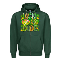 Sports Green Lucky Dude Zipper Hoodie - CowhideDigitalArt