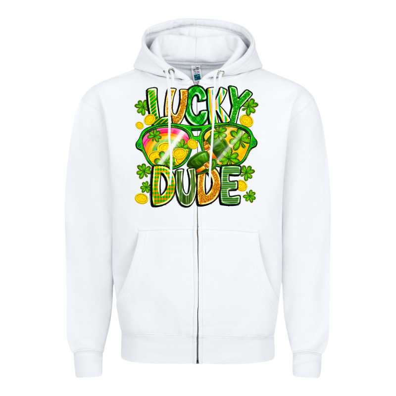 Lucky Dude Zipper Hoodie by CowhideDigitalArt | Teevron