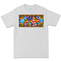 Dove Grey bison amerıcan flag  license plate template Premium Tee - BarkalooDesign
