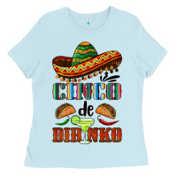 Baby Blue cinco de dirinko sombrero Ladies Tee - BarkalooDesign