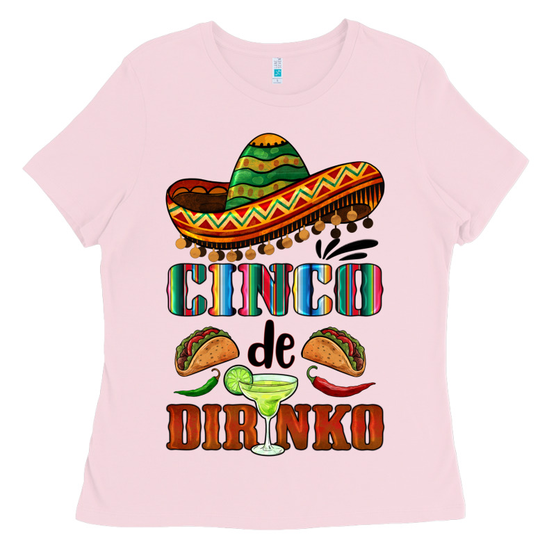 Cinco De Dirinko Sombrero Ladies Tee by BarkalooDesign | Teevron