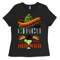 Black cinco de dirinko sombrero Ladies Tee - BarkalooDesign
