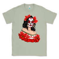 Matcha Mexicana Skull Girl with Roses Classic Tee - texasbilliewilder