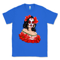 True Royal Mexicana Skull Girl with Roses Classic Tee - texasbilliewilder