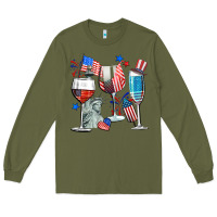 Army Green american wine Long Sleeve Tee - CowGirlArtShop