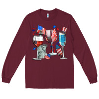 Burgundy american wine Long Sleeve Tee - CowGirlArtShop