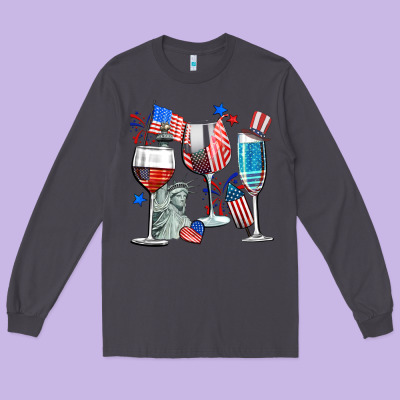 American Wine Long Sleeve Tee Designed By Cowgirlartshop