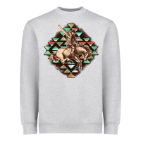 Heather Grey Aztec symbol rodeo Heavyweight Sweatshirt - FaDigitalArtStudio