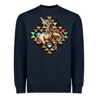 Navy Aztec symbol rodeo Heavyweight Sweatshirt - FaDigitalArtStudio
