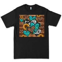 Black turquoise sunflower hearts Premium Tee - Jasminsmagicworld