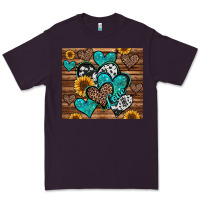 Plum turquoise sunflower hearts Premium Tee - Jasminsmagicworld