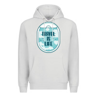 Dove Grey Travel Is Life Funny Traveling Gift Premium Hoodie - minhPixels