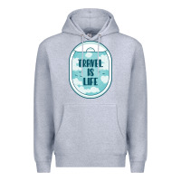 Heather Grey Travel Is Life Funny Traveling Gift Premium Hoodie - minhPixels