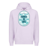 Lilac Travel Is Life Funny Traveling Gift Premium Hoodie - minhPixels