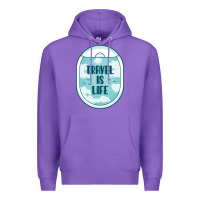 Purple Travel Is Life Funny Traveling Gift Premium Hoodie - minhPixels