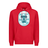 Red Travel Is Life Funny Traveling Gift Premium Hoodie - minhPixels