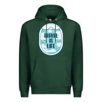 Sports Green Travel Is Life Funny Traveling Gift Premium Hoodie - minhPixels