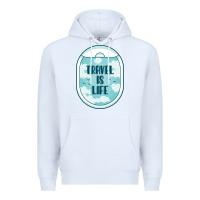 White Travel Is Life Funny Traveling Gift Premium Hoodie - minhPixels