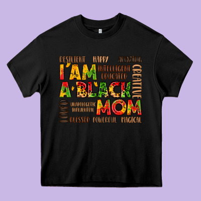 I Am A Black Mom Heavy Core Tee Designed By Lillyallendesigns