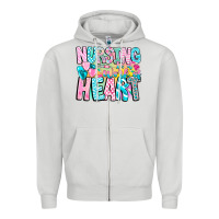 Dove Grey Nursing is a work of heart Zipper Hoodie - CowhideDigitalArt