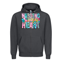 Smoke Nursing is a work of heart Zipper Hoodie - CowhideDigitalArt