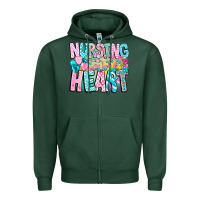 Sports Green Nursing is a work of heart Zipper Hoodie - CowhideDigitalArt