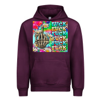 Mauve Wine fuck everything skeletons Urban Hoodie - AdoDesignShop