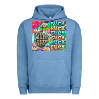 Pigment Pebble Blue fuck everything skeletons Urban Hoodie - AdoDesignShop