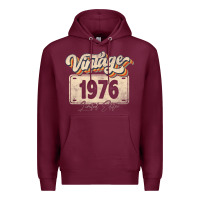 Burgundy 46 Year Old Vintage 1976 Men Women 46th Birthday Decor Premium Hoodie - minhPixels