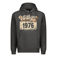 Charcoal Heather 46 Year Old Vintage 1976 Men Women 46th Birthday Decor Premium Hoodie - minhPixels