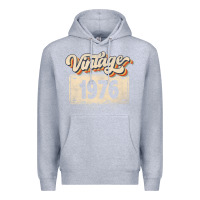 Heather Grey 46 Year Old Vintage 1976 Men Women 46th Birthday Decor Premium Hoodie - minhPixels