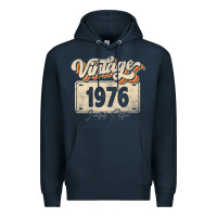 Navy 46 Year Old Vintage 1976 Men Women 46th Birthday Decor Premium Hoodie - minhPixels