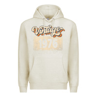 Oatmeal Heather 46 Year Old Vintage 1976 Men Women 46th Birthday Decor Premium Hoodie - minhPixels