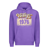 Purple 46 Year Old Vintage 1976 Men Women 46th Birthday Decor Premium Hoodie - minhPixels