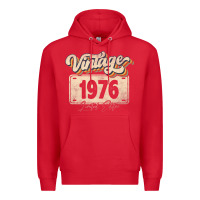 Red 46 Year Old Vintage 1976 Men Women 46th Birthday Decor Premium Hoodie - minhPixels