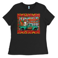 Black merry christmas farm truck tumbler Ladies Tee - Jasminsmagicworld