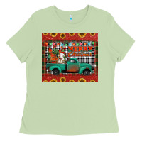 Merry Christmas Farm Truck Tumbler Ladies Tee | Teevron