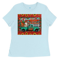 Baby Blue merry christmas farm truck tumbler Ladies Tee - Jasminsmagicworld