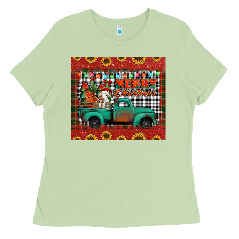 Merry Christmas Farm Truck Tumbler Ladies Tee by Jasminsmagicworld | Teevron