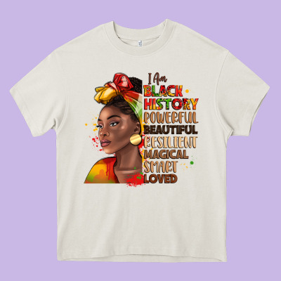 I Am Black History Heavy Core Tee Designed By Lillyallendesigns