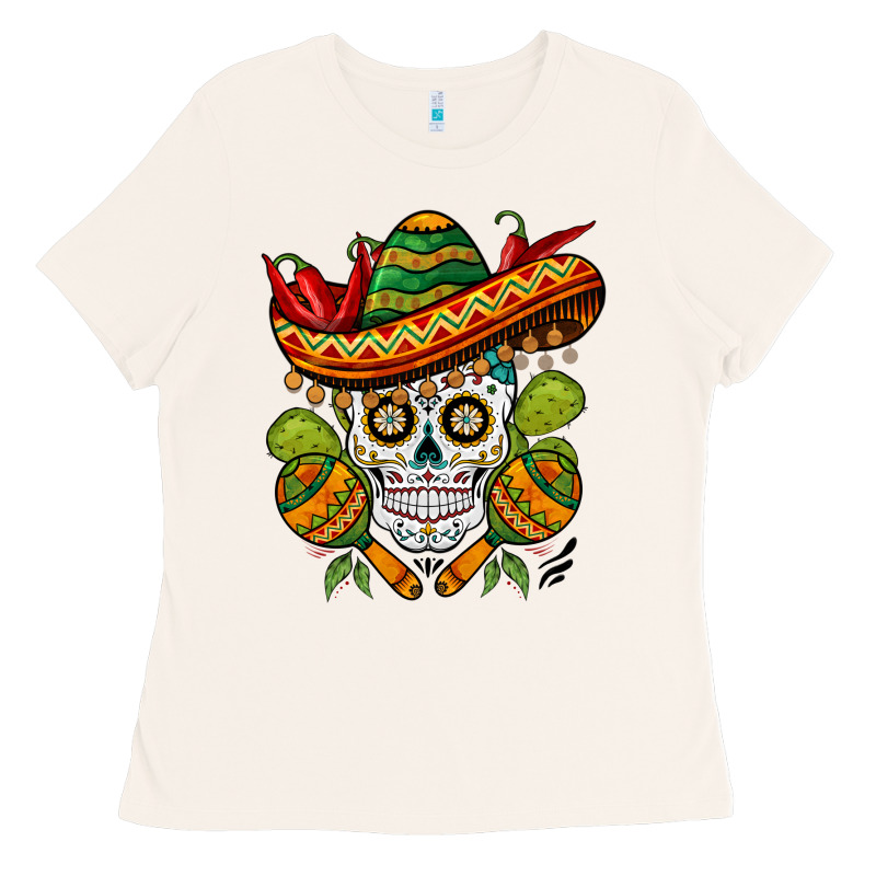 Sombrero Skull Ladies Tee by BarkalooDesign | Teevron