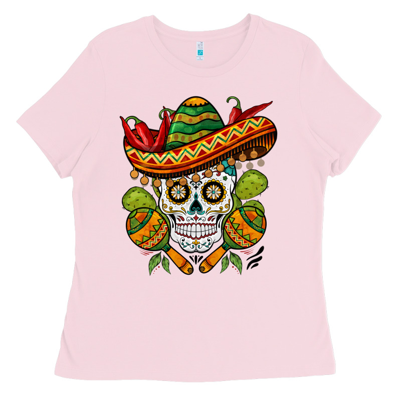 Sombrero Skull Ladies Tee by BarkalooDesign | Teevron
