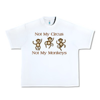 White Womens Not My Circus Not My Monkeys Gifts - Funny Political Novelty V- Urban Heavy Tee - minhPixels