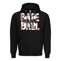 Black baseball mama Zipper Hoodie - CowhideDigitalArt