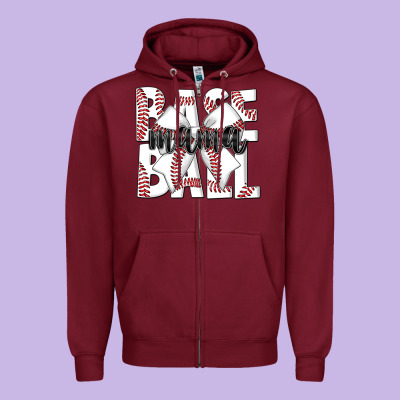 Baseball Mama Zipper Hoodie Designed By Cowhidedigitalart
