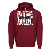 Burgundy baseball mama Zipper Hoodie - CowhideDigitalArt